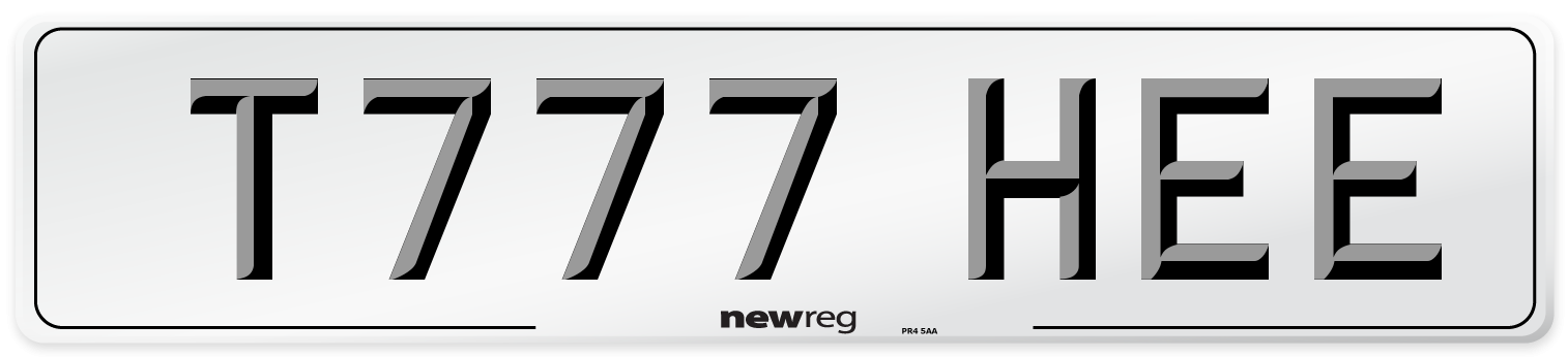 T777 HEE Number Plate from New Reg